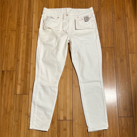 MOTHER The Looker Crop Jeans White Stayin Alive Size 29 - Picture 10 of 16
